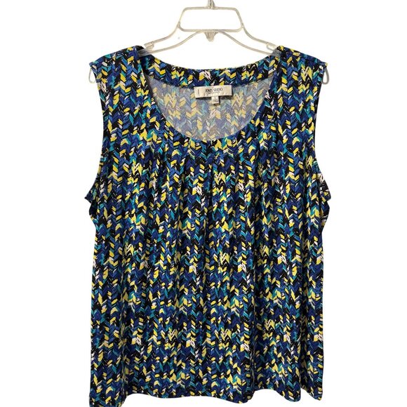 Jones Studio Womens Sleeveless Blouse Sz 1X green multi women blouse - Picture 2 of 12